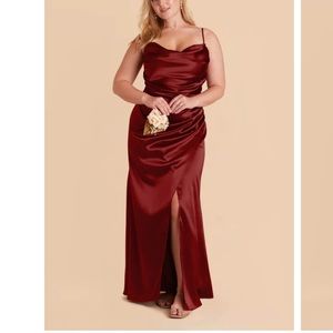 Birdy Grey Lydia Satin Dress in Cabernet